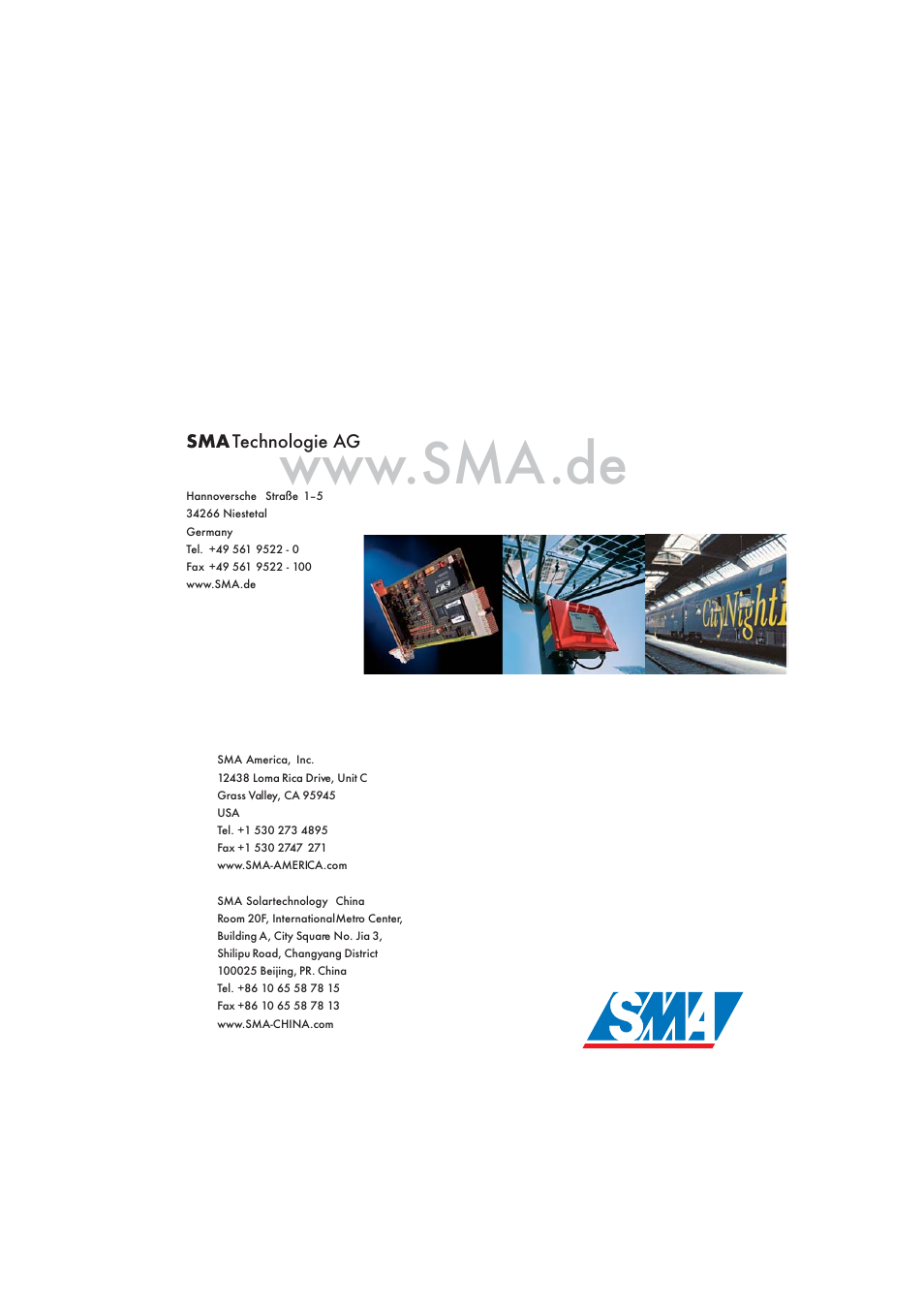 SMA SB 4200TL Multi-String User Manual | Page 63 / 63