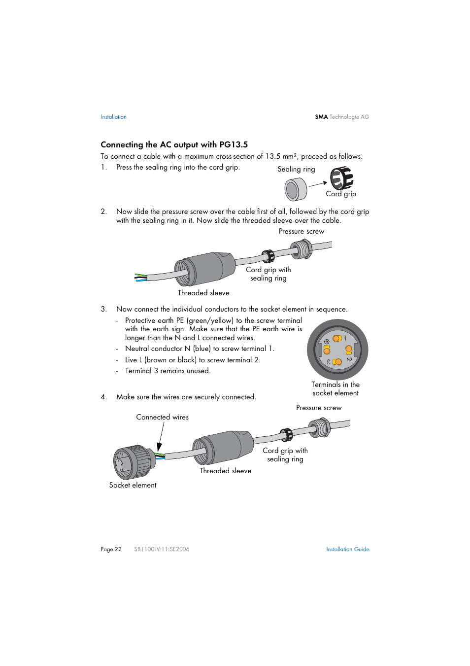 SMA SB 1100LV User Manual | Page 22 / 62