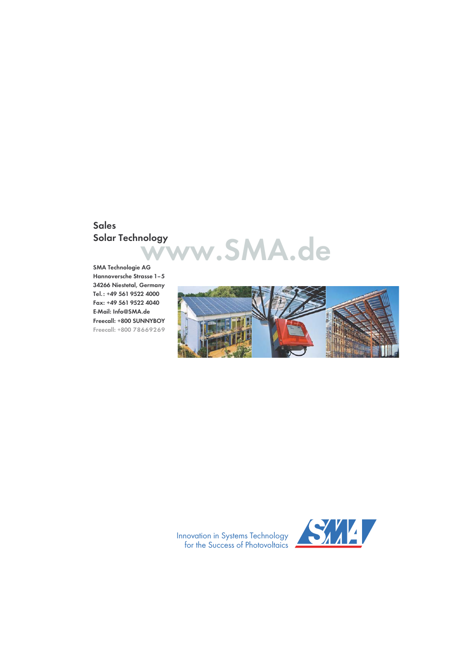 SMA SB 1100LV User Manual | Page 62 / 62