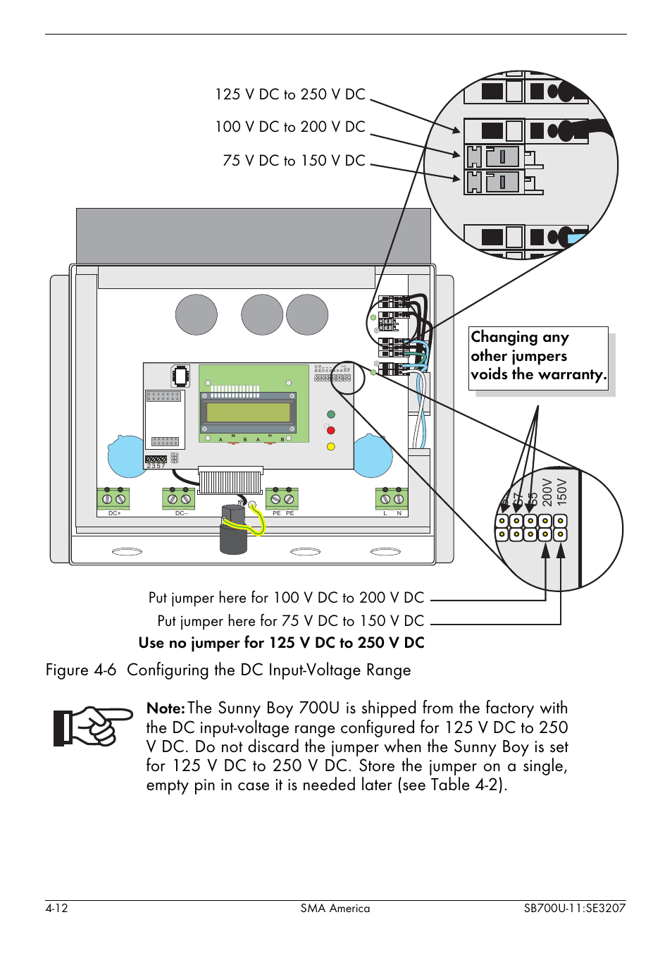 Fig- ure 4-6, Figure 4-6 configuring the dc input-voltage range | SMA SB 700U User Manual | Page 36 / 86