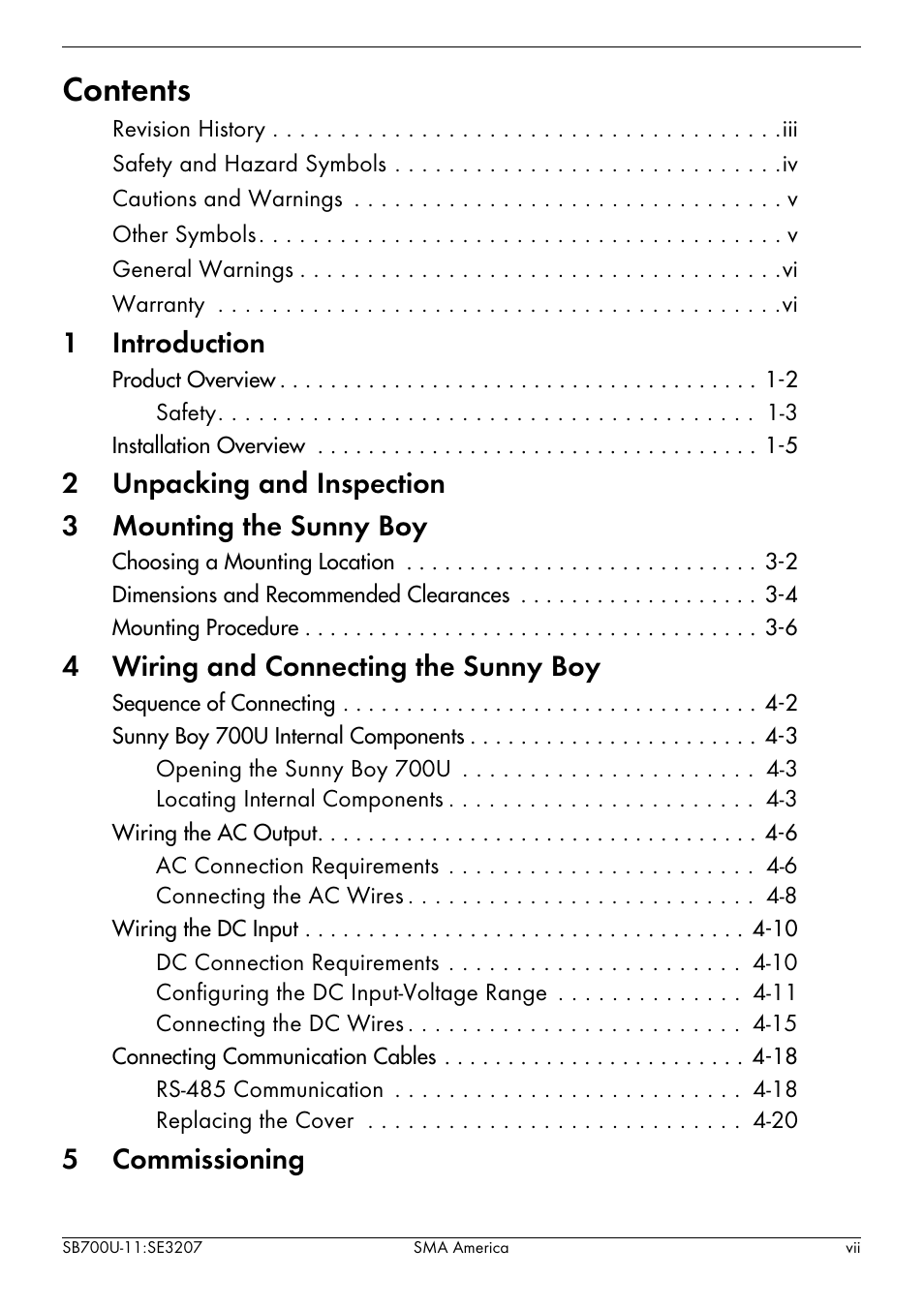 SMA SB 700U User Manual | Page 7 / 86