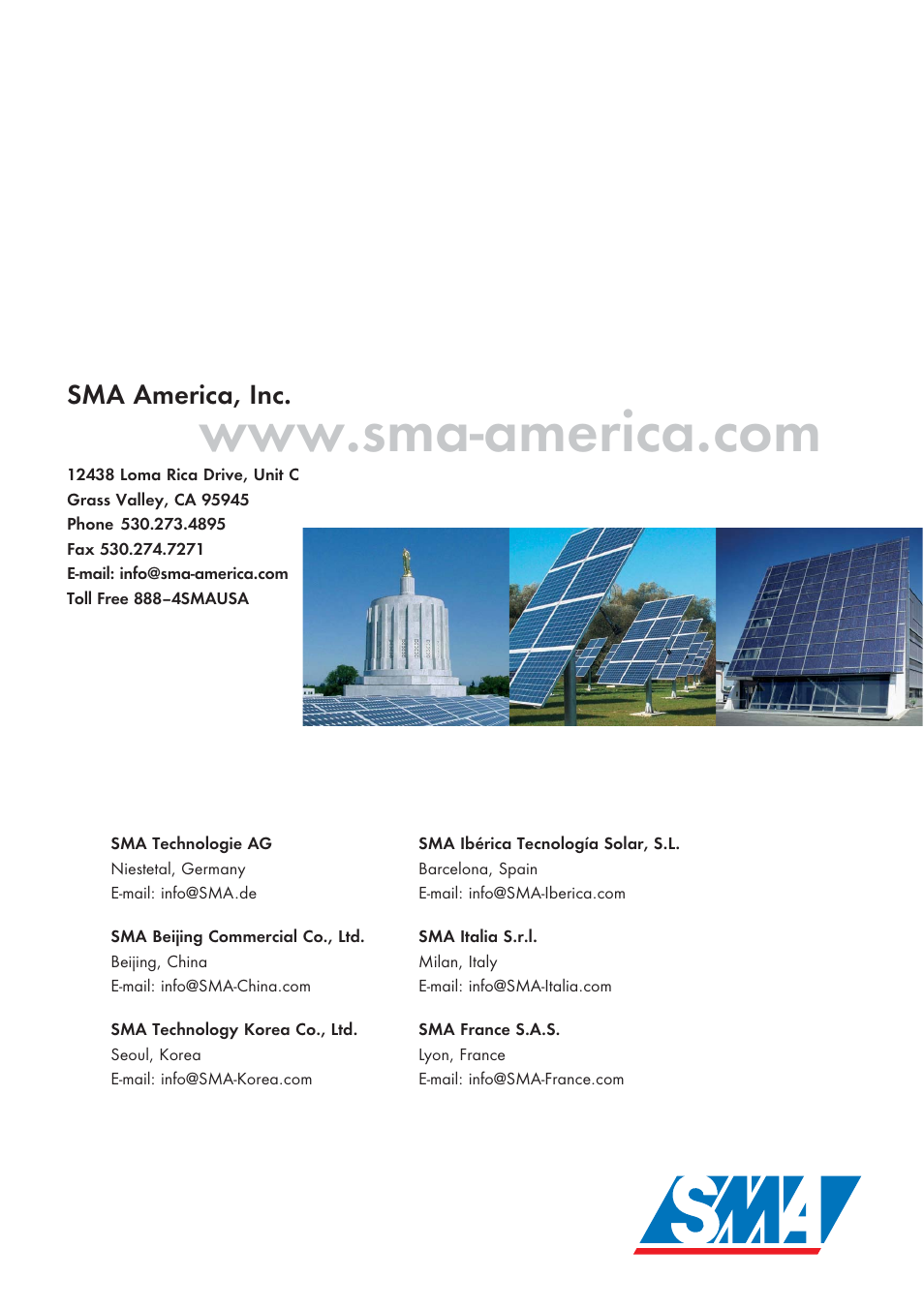 Sma america, inc | SMA SB 700U User Manual | Page 86 / 86