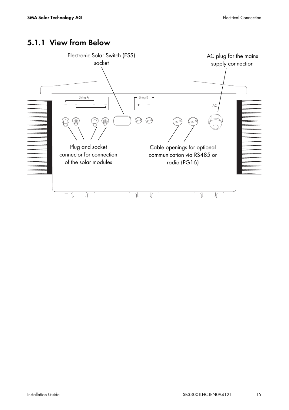 1 view from below, View from below | SMA SB 3300TL HC User Manual | Page 15 / 44