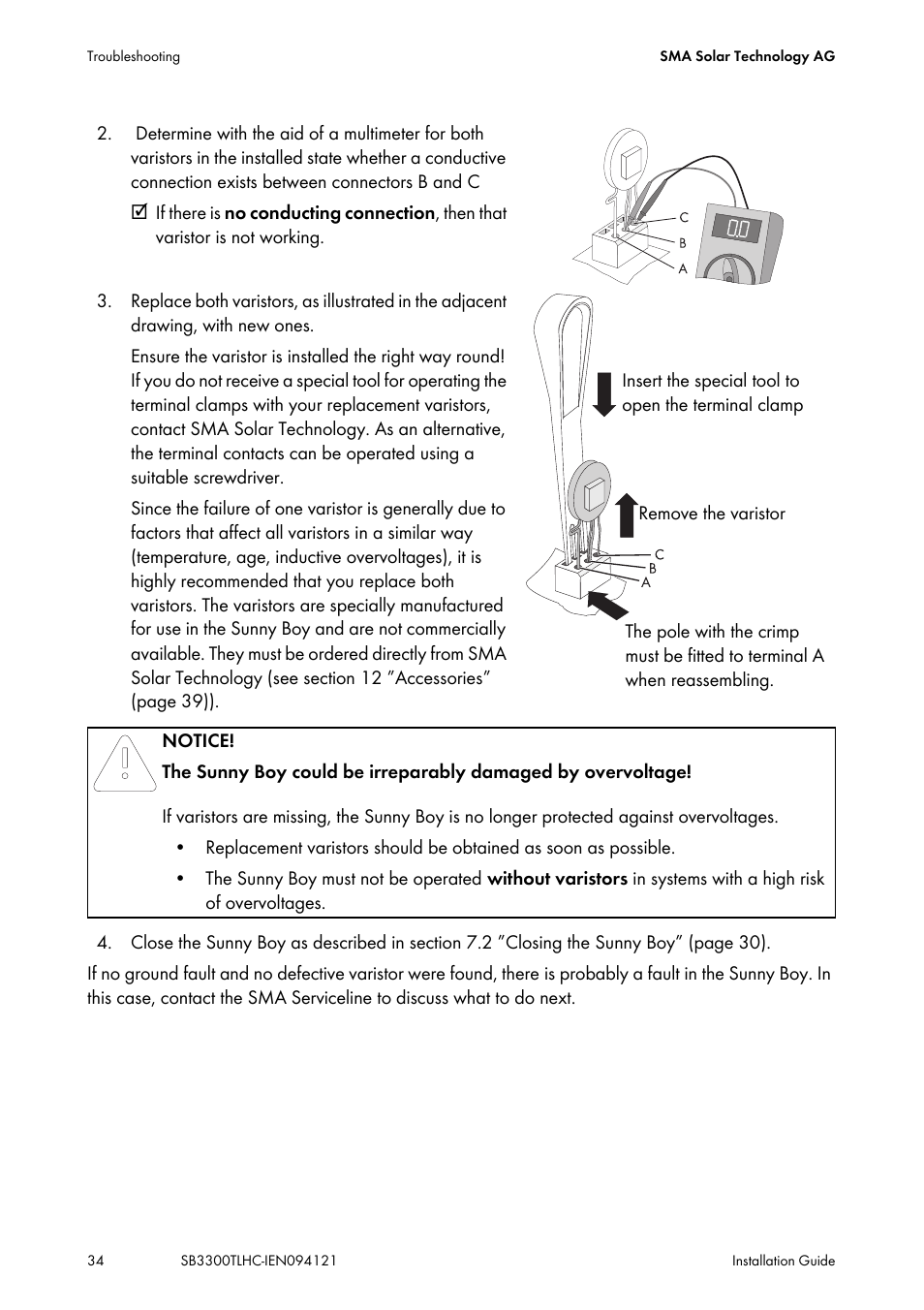 SMA SB 3300TL HC User Manual | Page 34 / 44