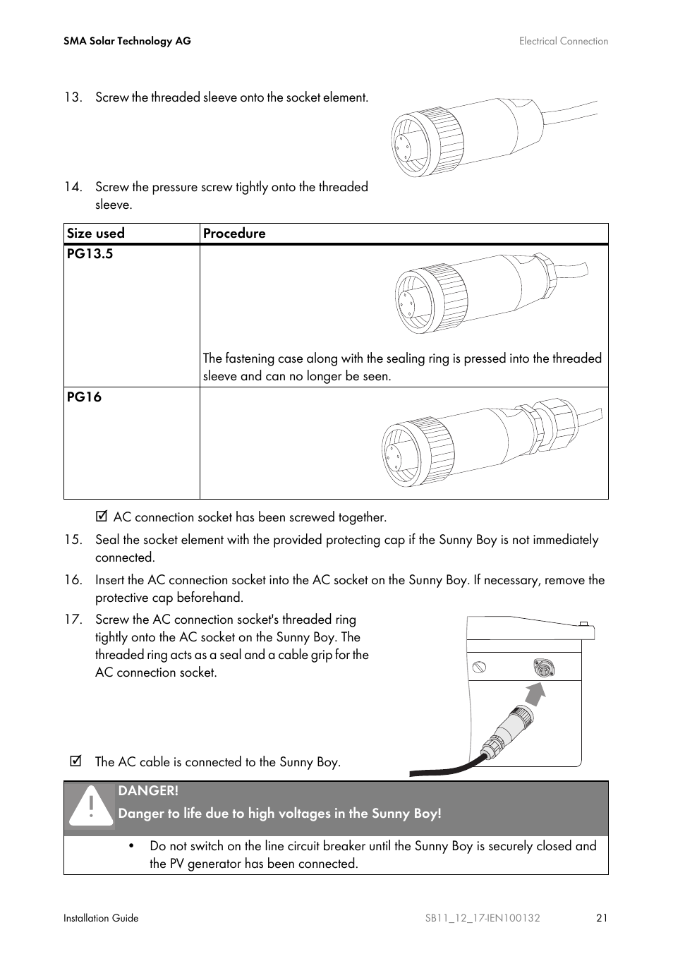 SMA SB 1100 User Manual | Page 21 / 52