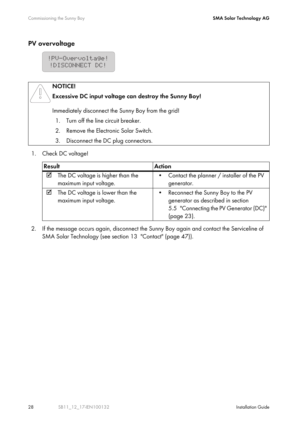 SMA SB 1100 User Manual | Page 28 / 52