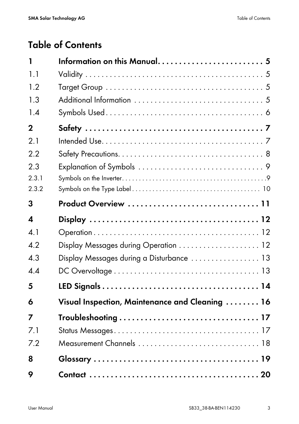 SMA SB 3300-11 User Manual | Page 3 / 24