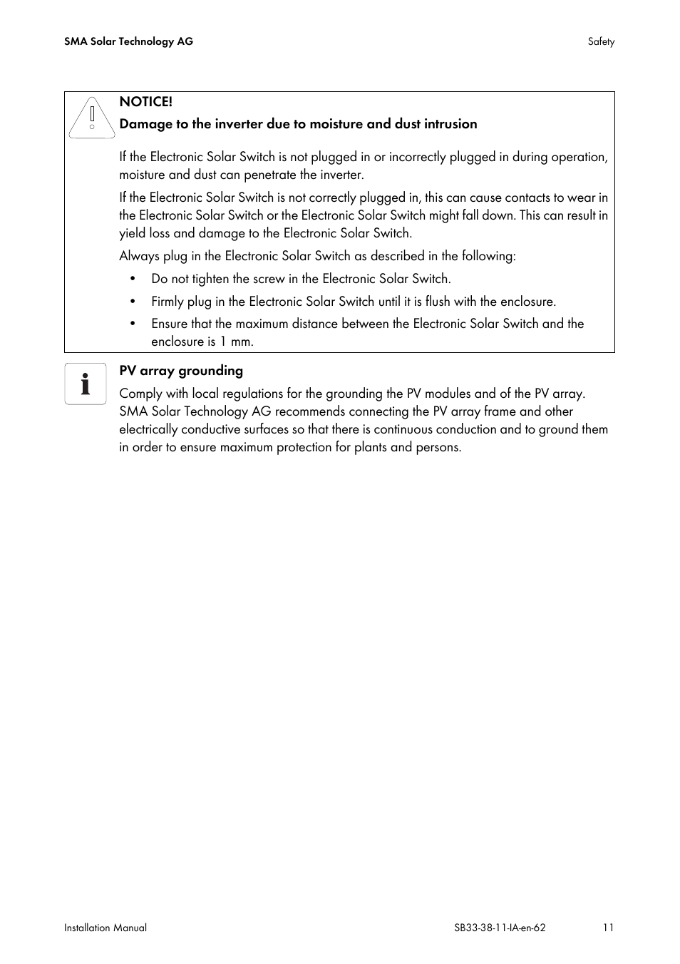 SMA SB 3300-11 Installation User Manual | Page 11 / 76