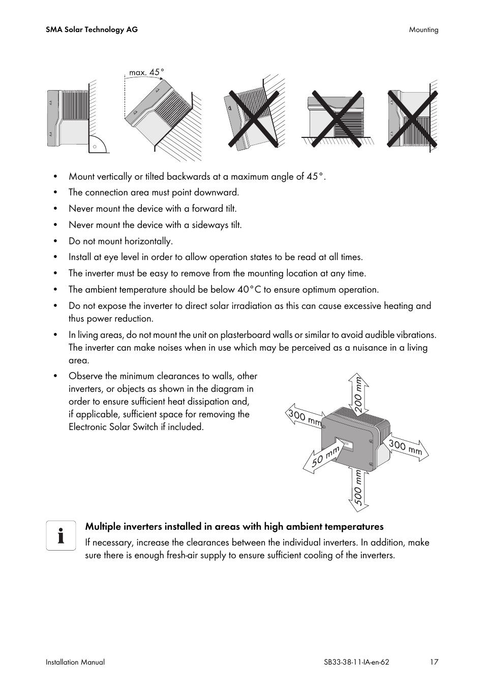 SMA SB 3300-11 Installation User Manual | Page 17 / 76