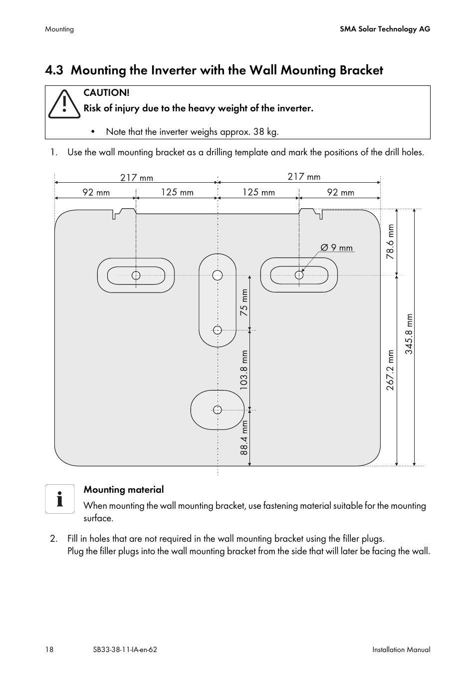 SMA SB 3300-11 Installation User Manual | Page 18 / 76