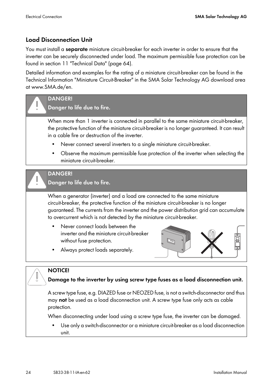 SMA SB 3300-11 Installation User Manual | Page 24 / 76