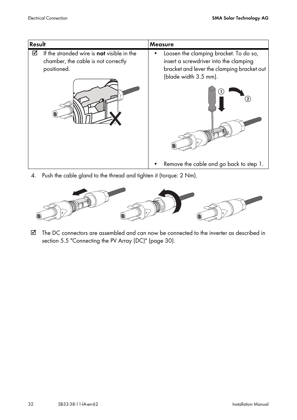 SMA SB 3300-11 Installation User Manual | Page 32 / 76