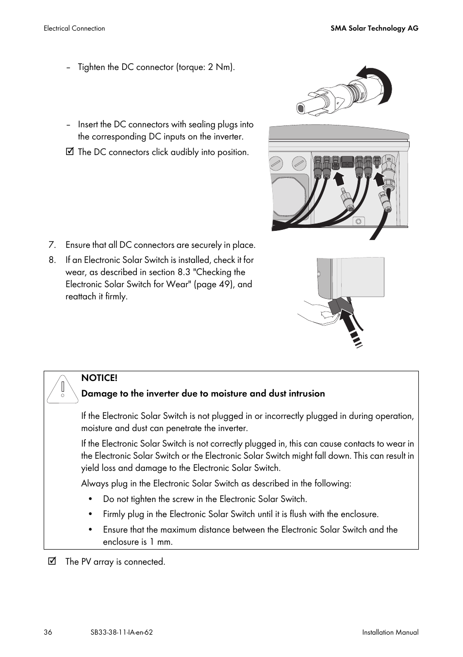 SMA SB 3300-11 Installation User Manual | Page 36 / 76