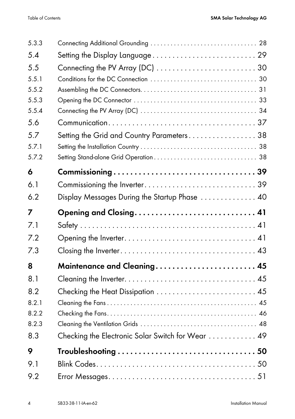 SMA SB 3300-11 Installation User Manual | Page 4 / 76