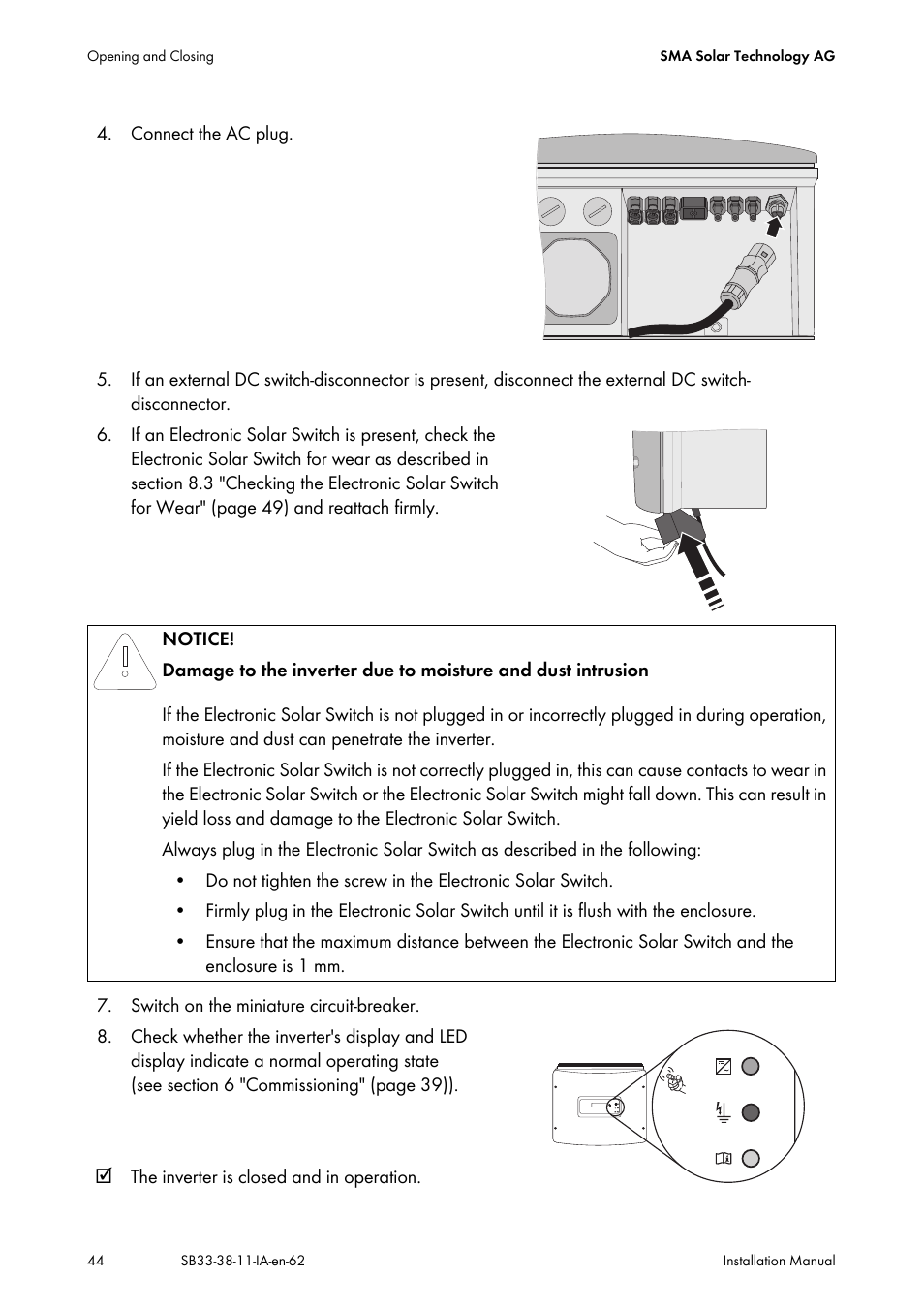 SMA SB 3300-11 Installation User Manual | Page 44 / 76