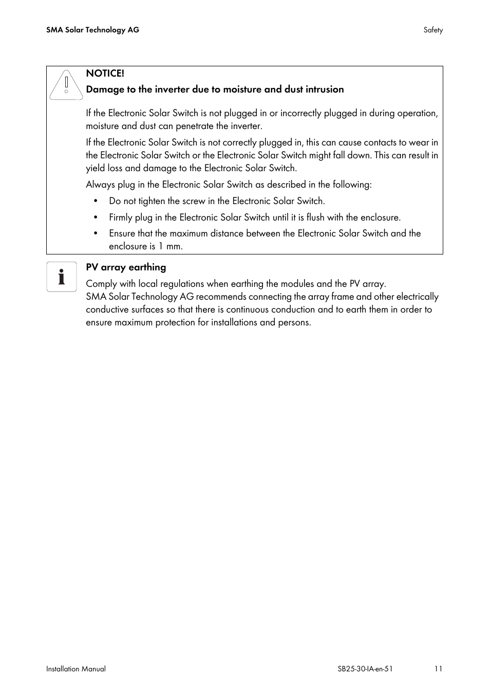 SMA SB 2500 Installation User Manual | Page 11 / 76