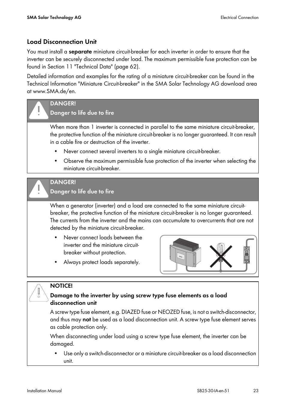 SMA SB 2500 Installation User Manual | Page 23 / 76