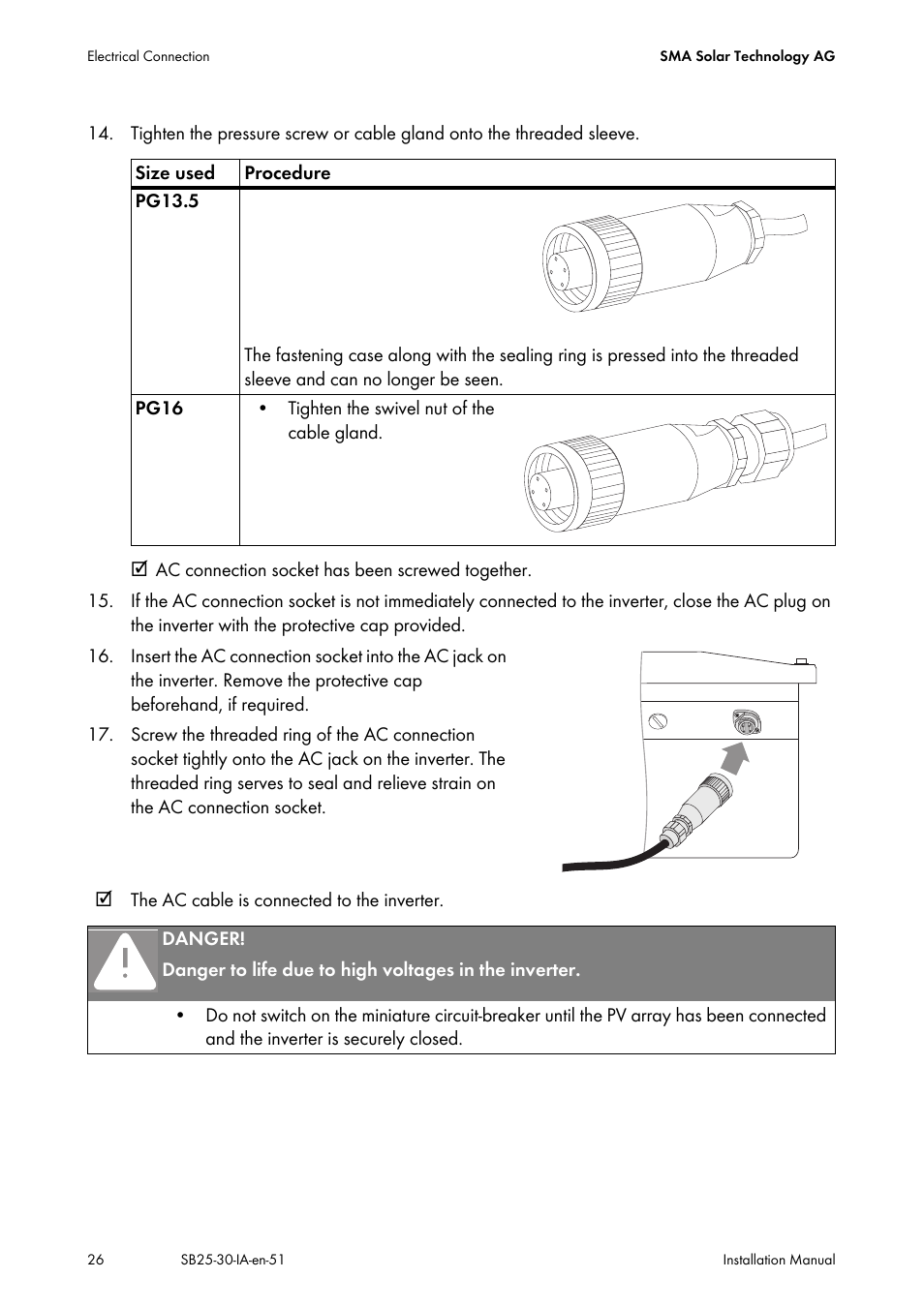 SMA SB 2500 Installation User Manual | Page 26 / 76
