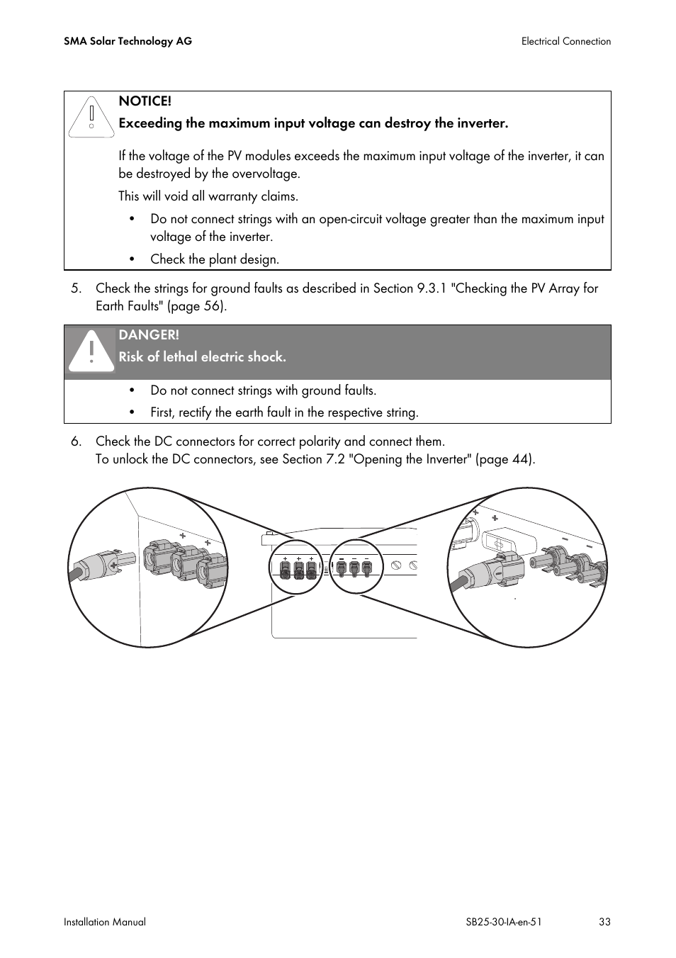 SMA SB 2500 Installation User Manual | Page 33 / 76