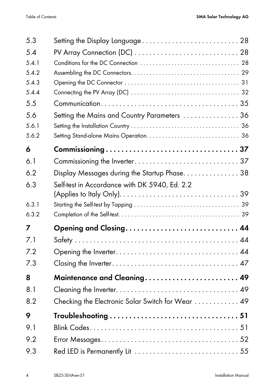 SMA SB 2500 Installation User Manual | Page 4 / 76