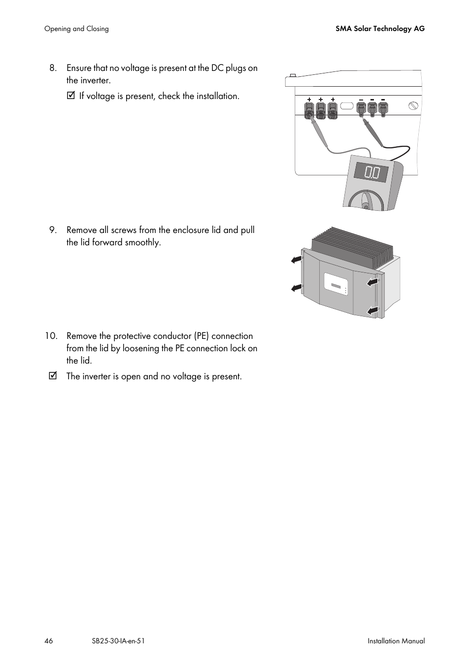 SMA SB 2500 Installation User Manual | Page 46 / 76