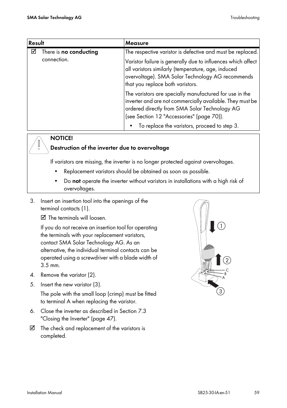 SMA SB 2500 Installation User Manual | Page 59 / 76