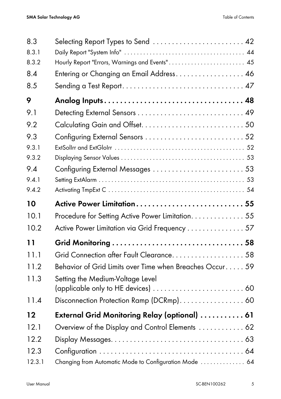 SMA SC 200 User Manual | Page 5 / 96