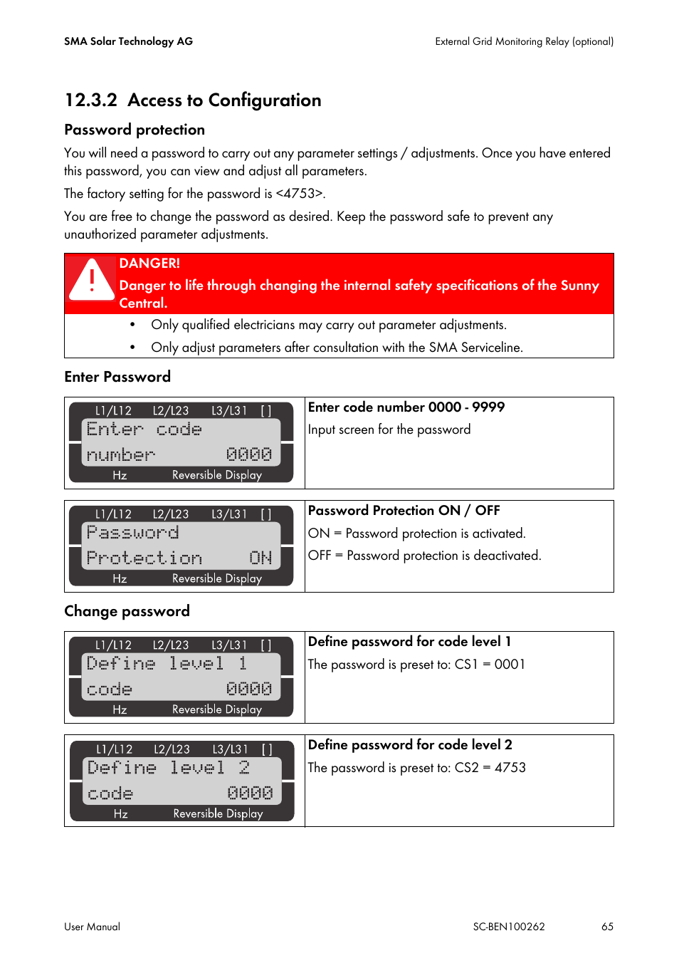2 access to configuration, Access to configuration | SMA SC 200 User Manual | Page 65 / 96