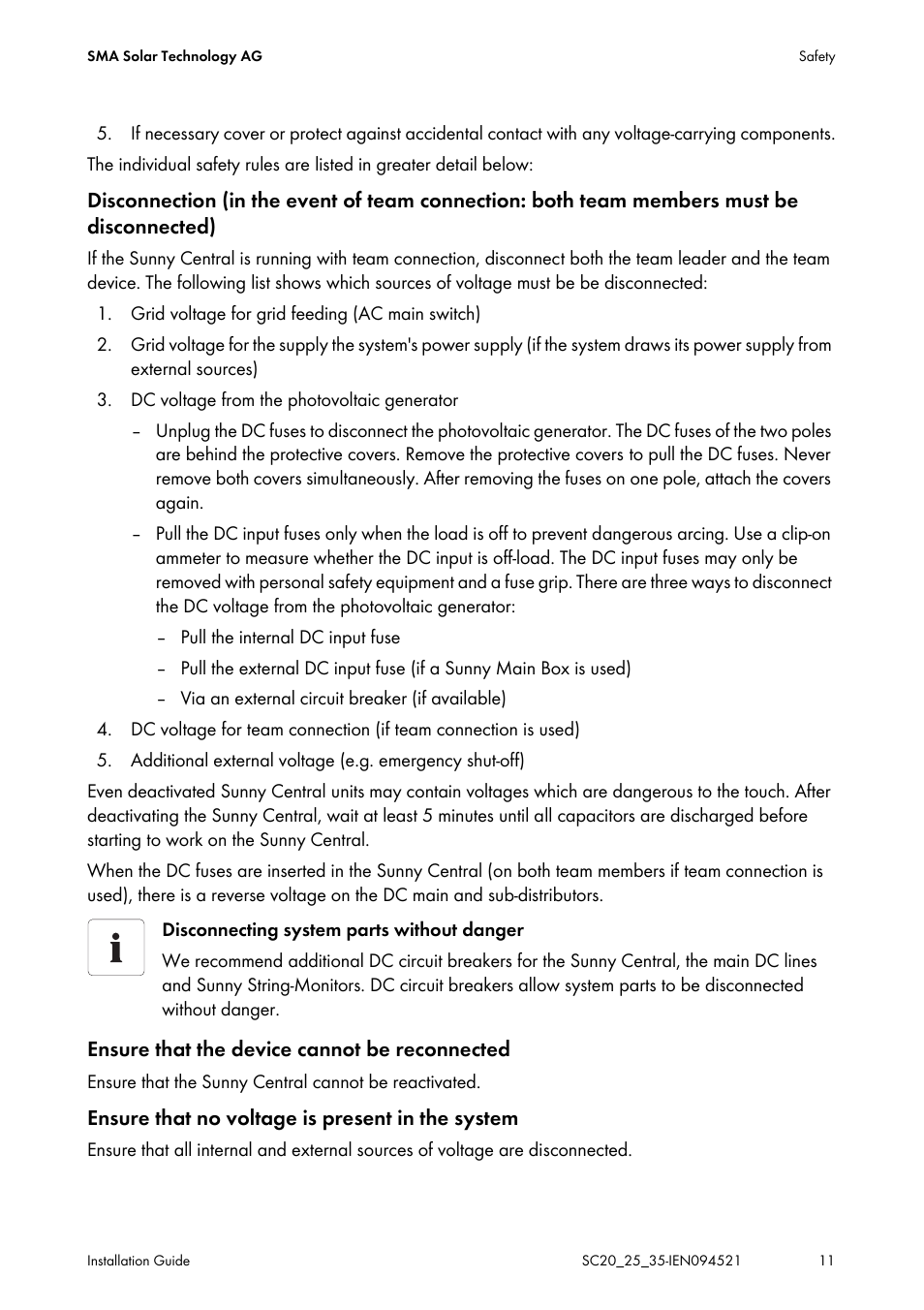 SMA SC 200 Installation User Manual | Page 11 / 92