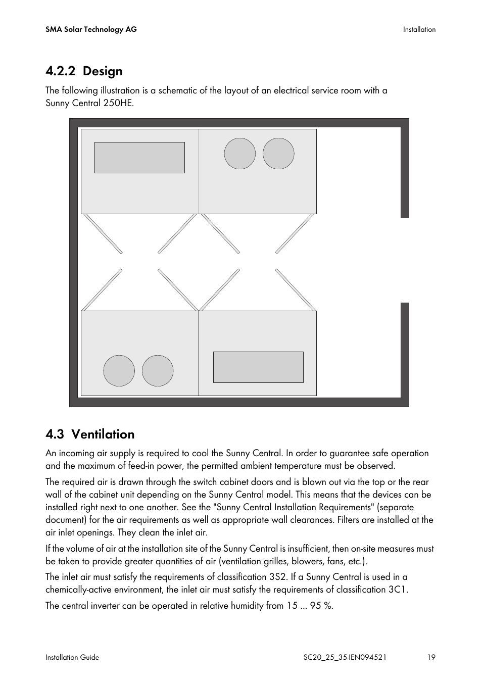 2 design, 3 ventilation, Design | Ventilation | SMA SC 200 Installation User Manual | Page 19 / 92