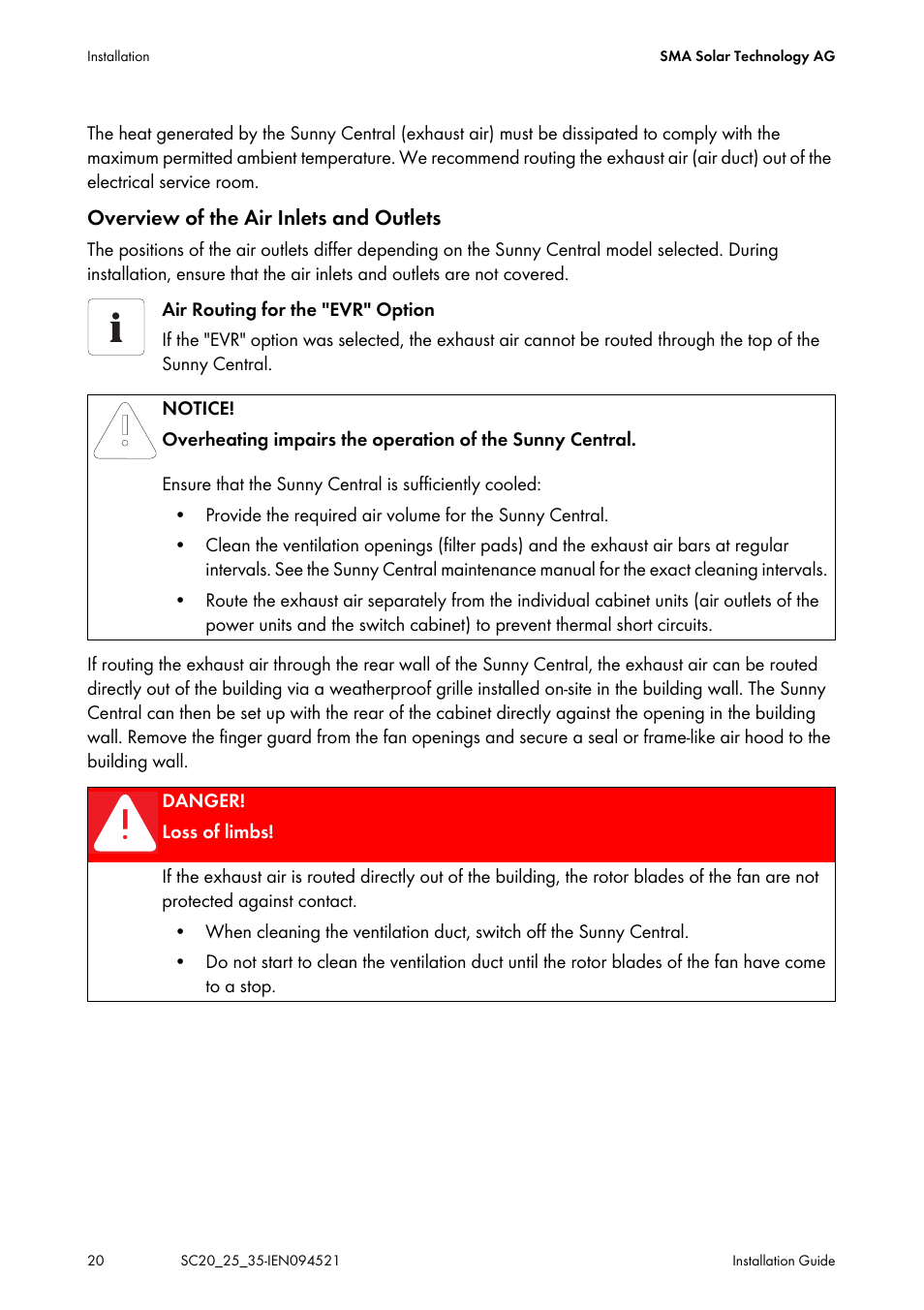 SMA SC 200 Installation User Manual | Page 20 / 92