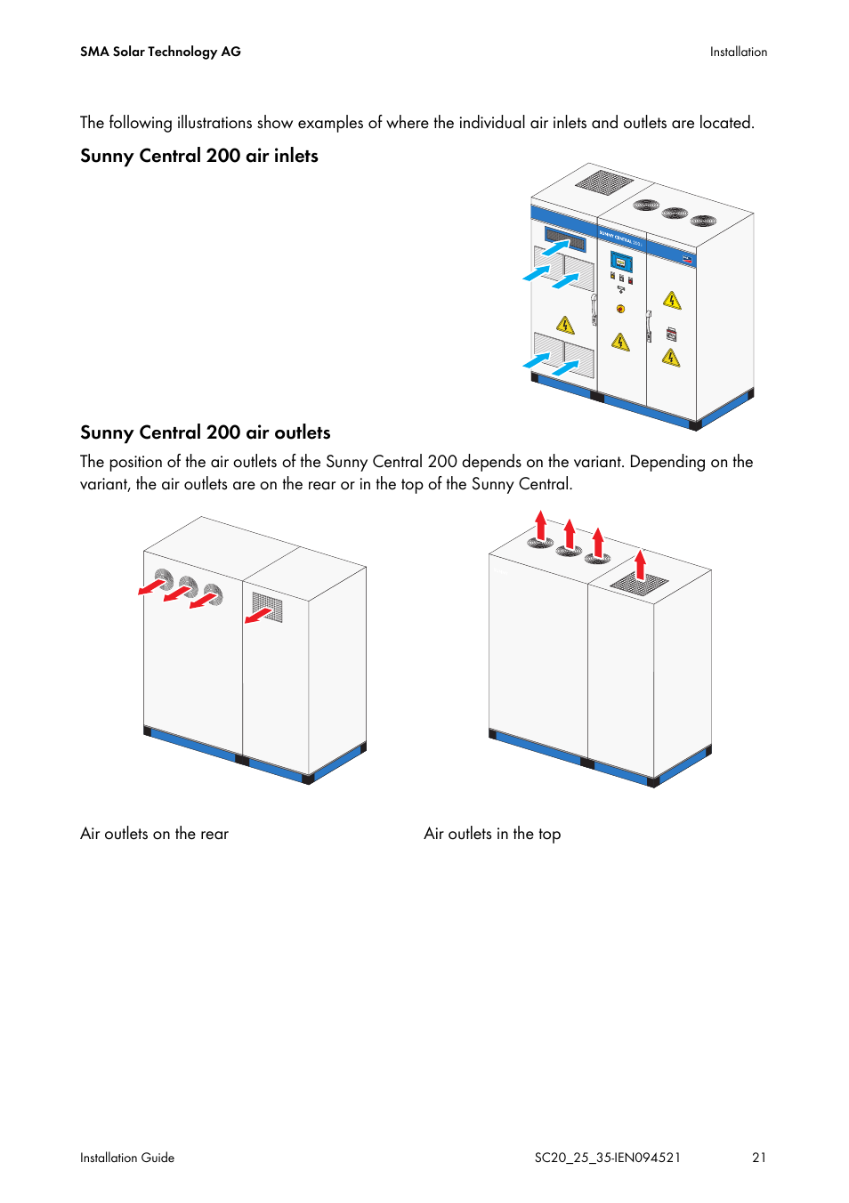 SMA SC 200 Installation User Manual | Page 21 / 92