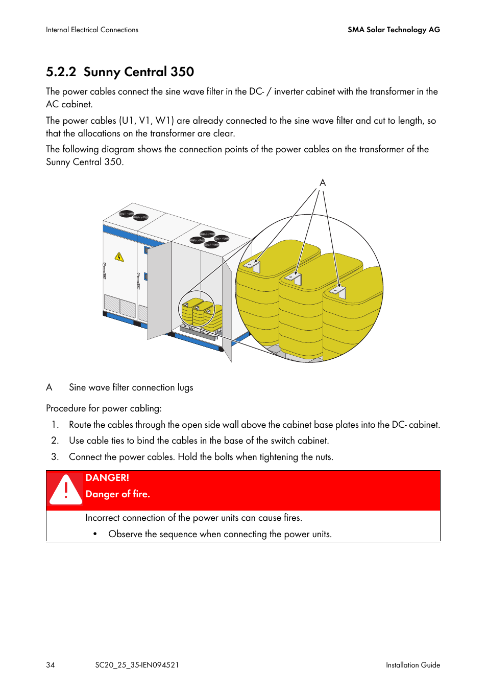 2 sunny central 350, Sunny central 350 | SMA SC 200 Installation User Manual | Page 34 / 92