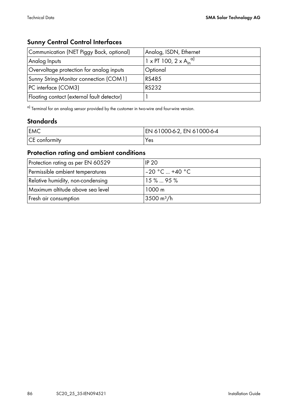 SMA SC 200 Installation User Manual | Page 86 / 92