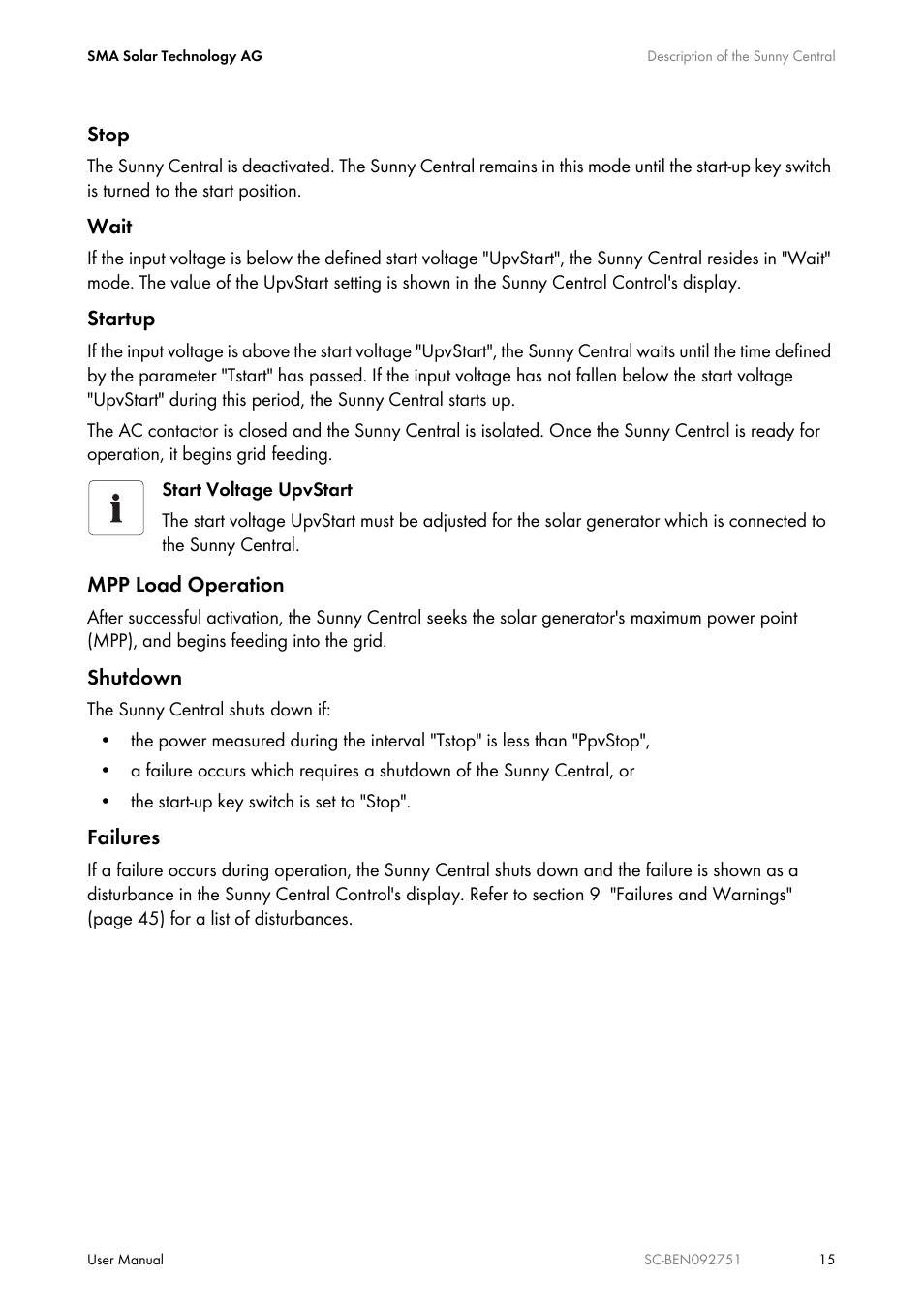 SMA SUNNY CENTRAL User Manual | Page 15 / 68