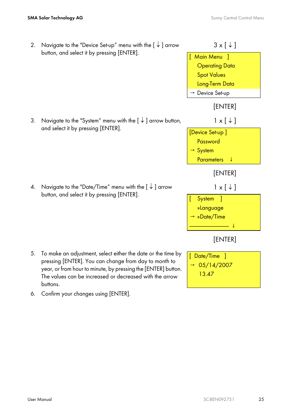 SMA SUNNY CENTRAL User Manual | Page 25 / 68