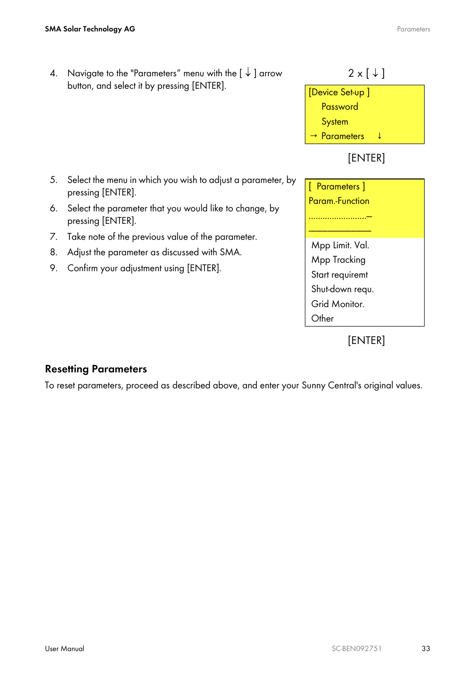 SMA SUNNY CENTRAL User Manual | Page 33 / 68