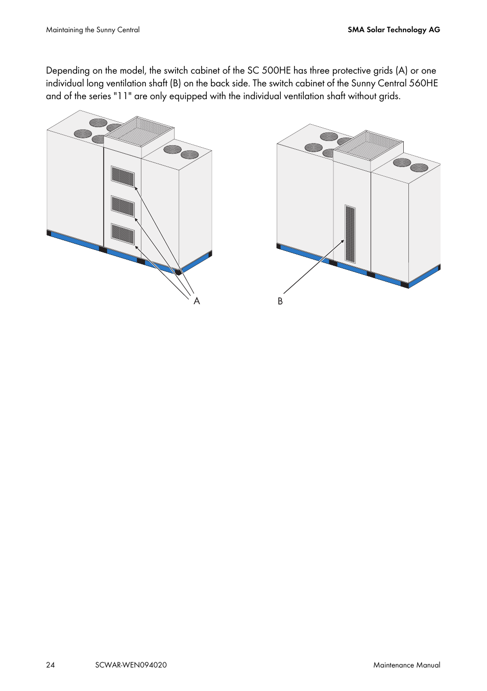 SMA SUNNY CENTRAL Maintenance manual User Manual | Page 24 / 68
