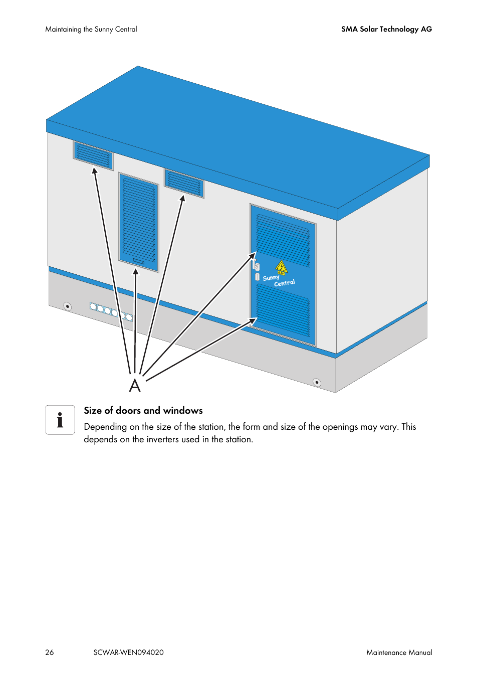 SMA SUNNY CENTRAL Maintenance manual User Manual | Page 26 / 68