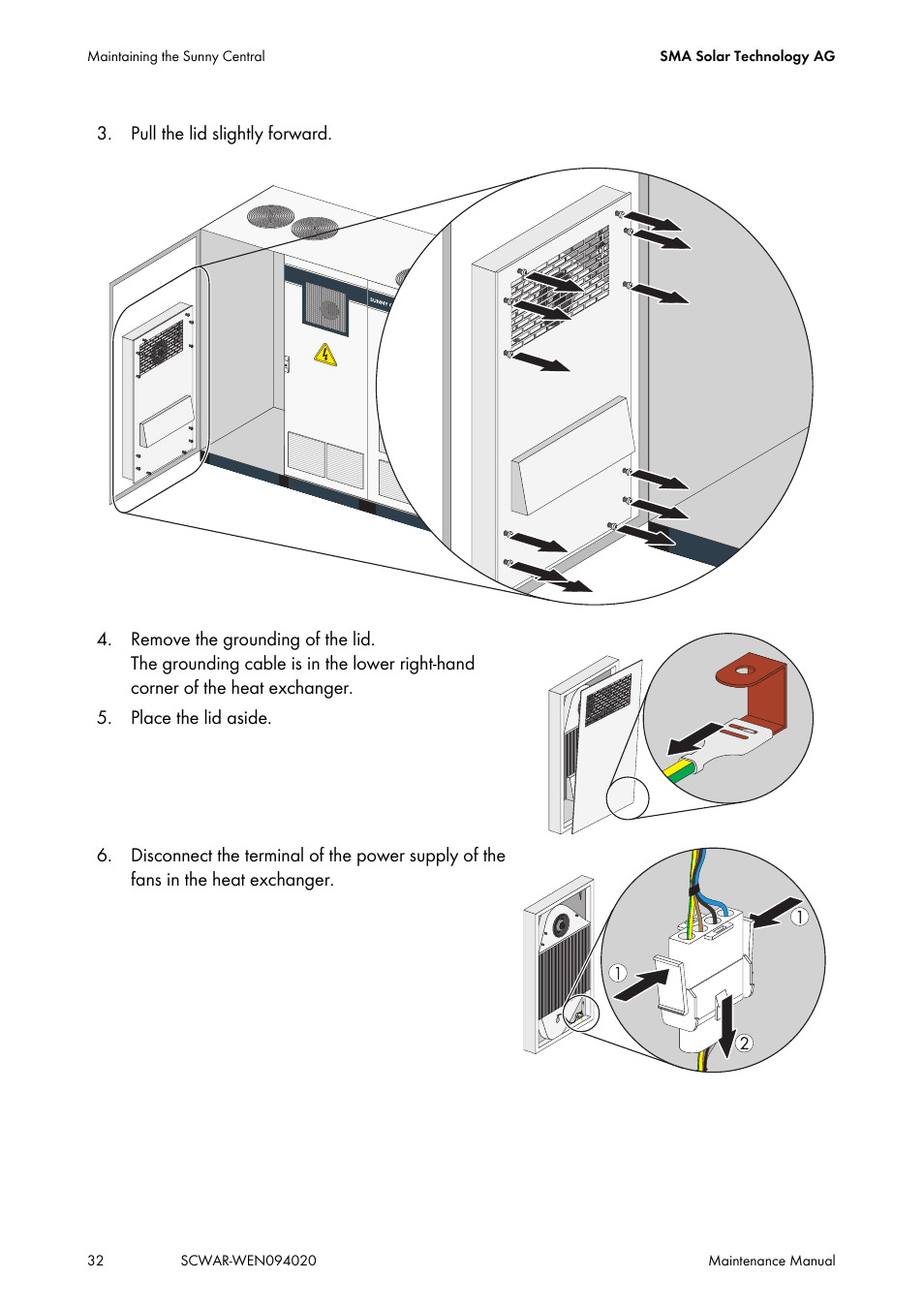SMA SUNNY CENTRAL Maintenance manual User Manual | Page 32 / 68