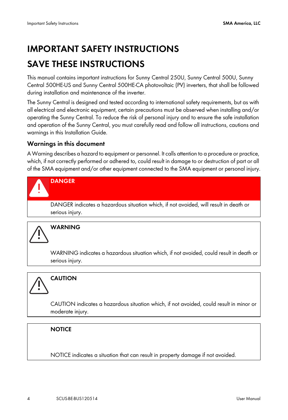 SMA SC 250U User Manual | Page 4 / 44