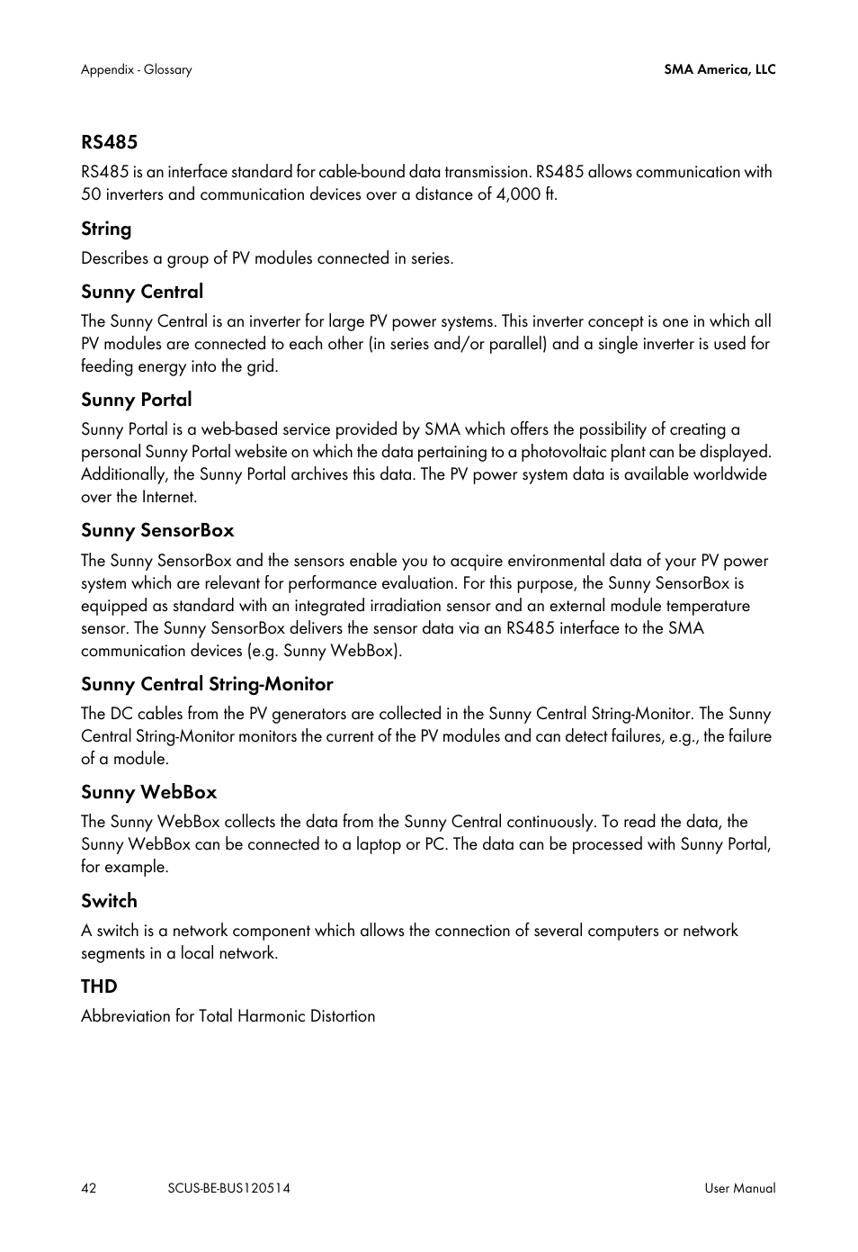 SMA SC 250U User Manual | Page 42 / 44