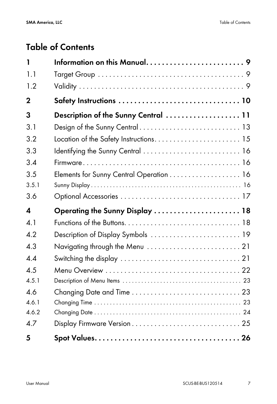 SMA SC 250U User Manual | Page 7 / 44