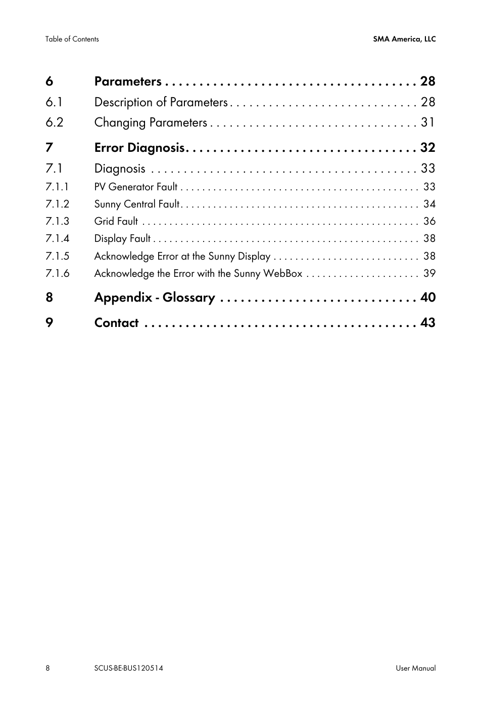 8appendix - glossary 9 contact | SMA SC 250U User Manual | Page 8 / 44