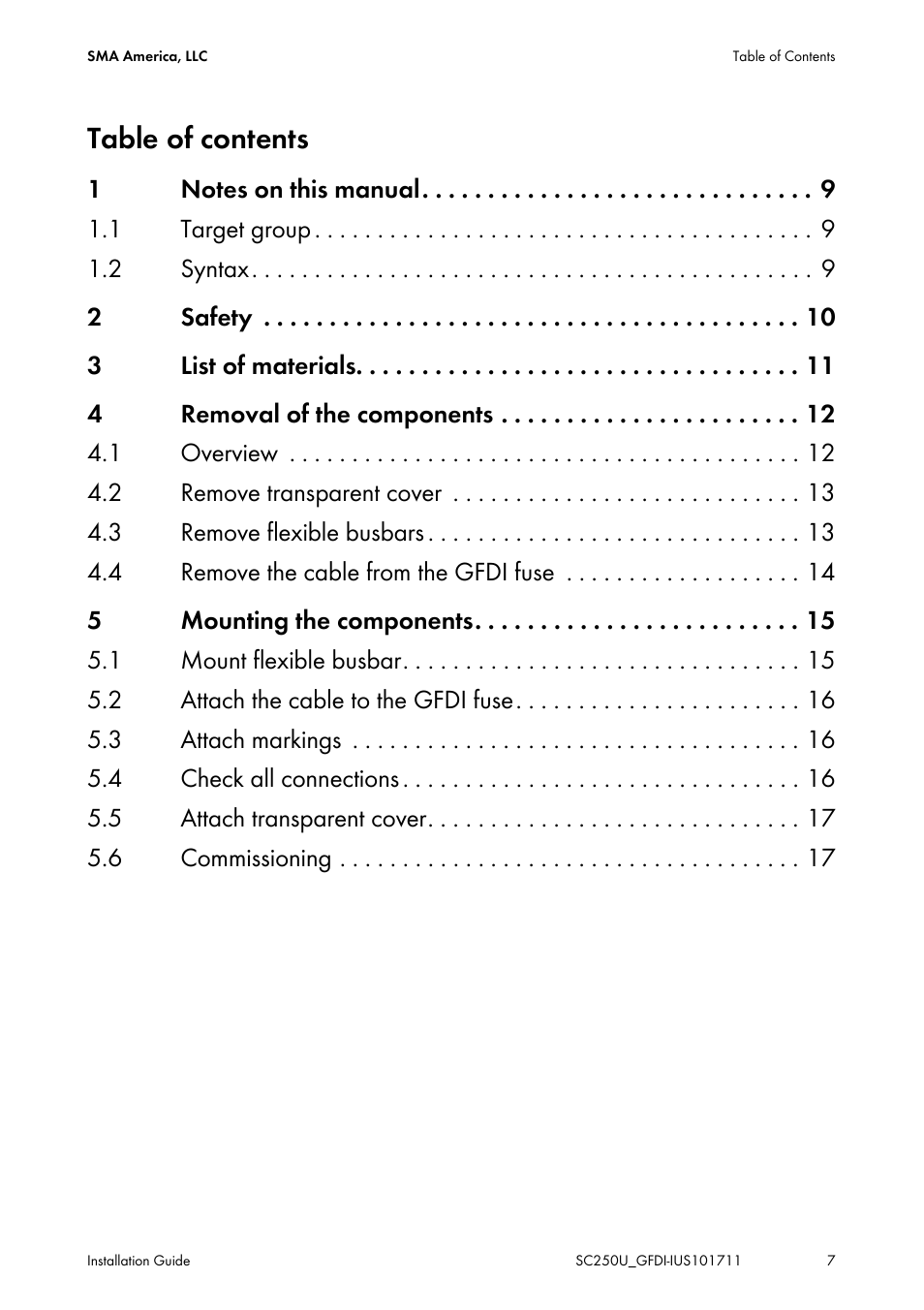 SMA SC 250U Installation User Manual | Page 7 / 20