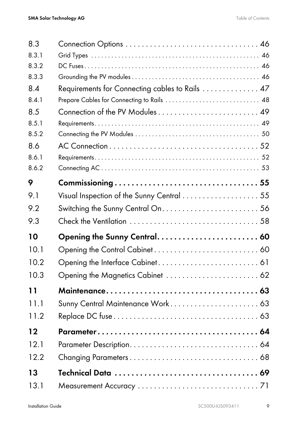 SMA SC 500U Installation User Manual | Page 9 / 76