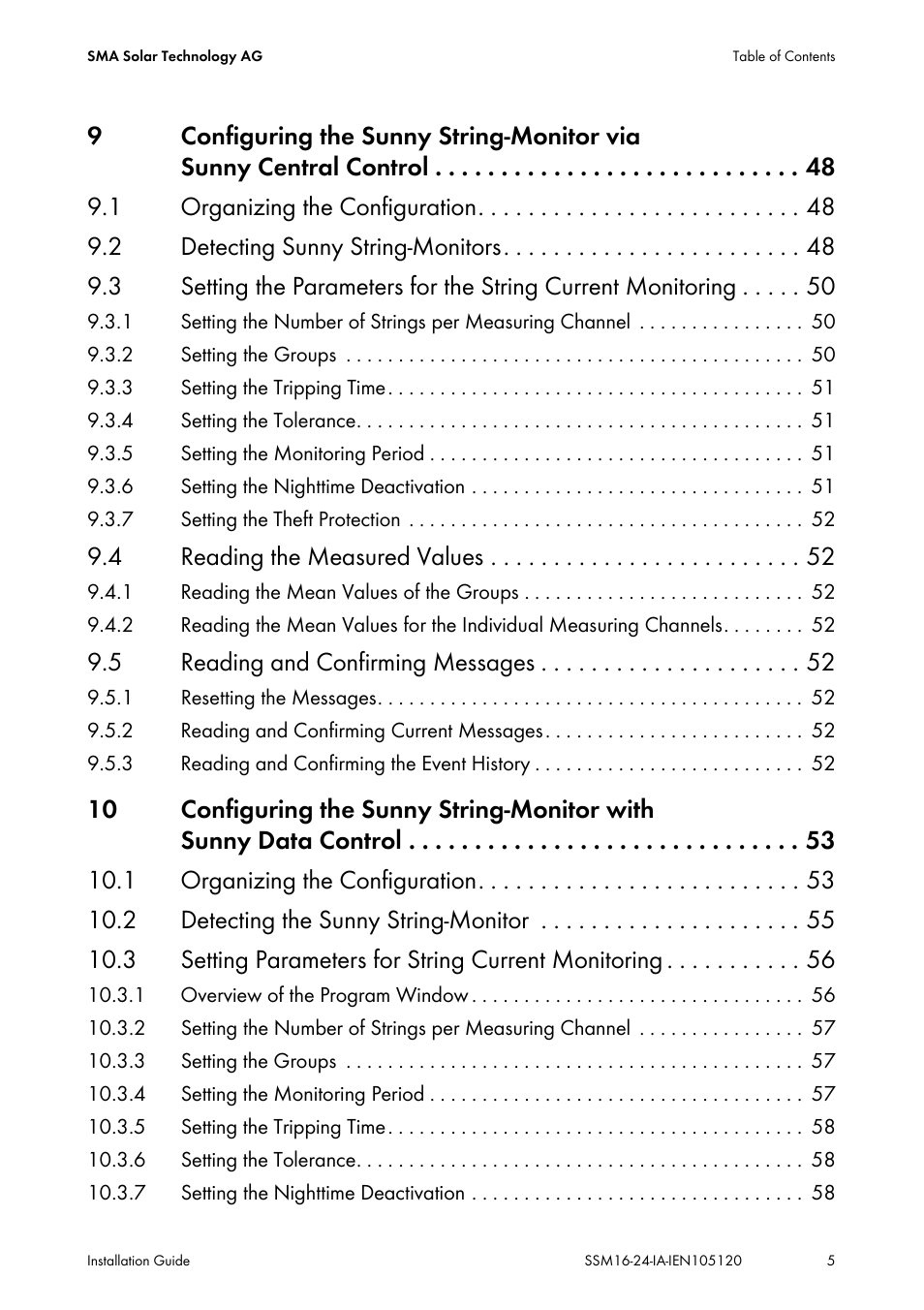 4 reading the measured values, 5 reading and confirming messages | SMA SSM16-11 User Manual | Page 5 / 84