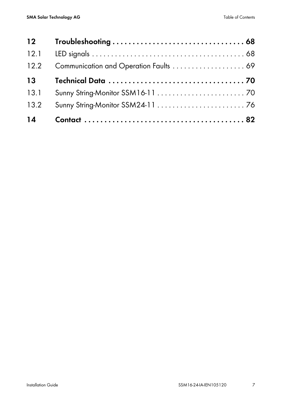 SMA SSM16-11 User Manual | Page 7 / 84