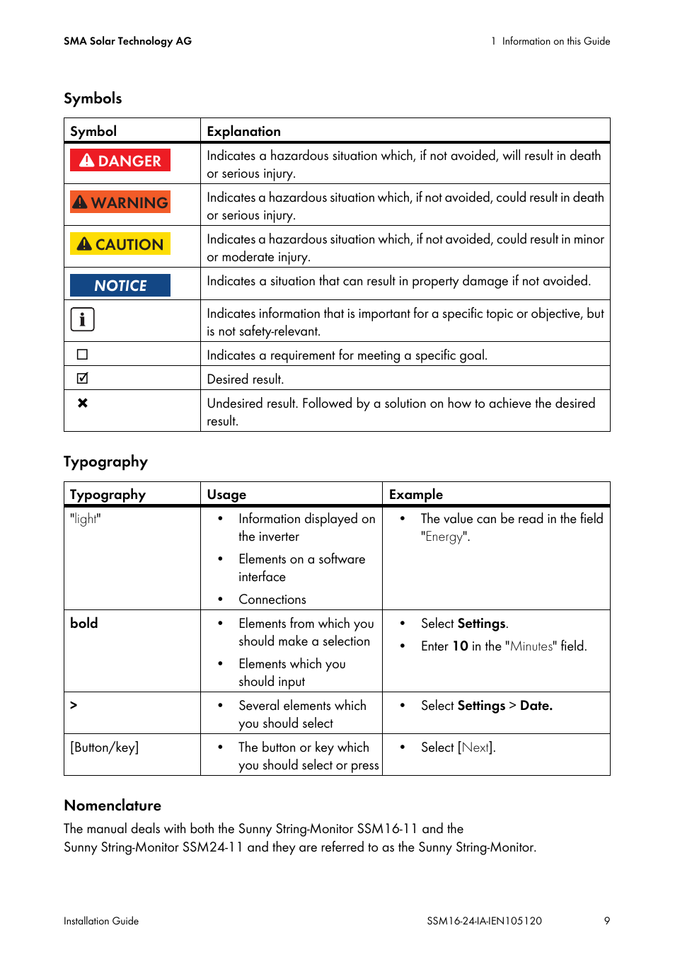 SMA SSM16-11 User Manual | Page 9 / 84