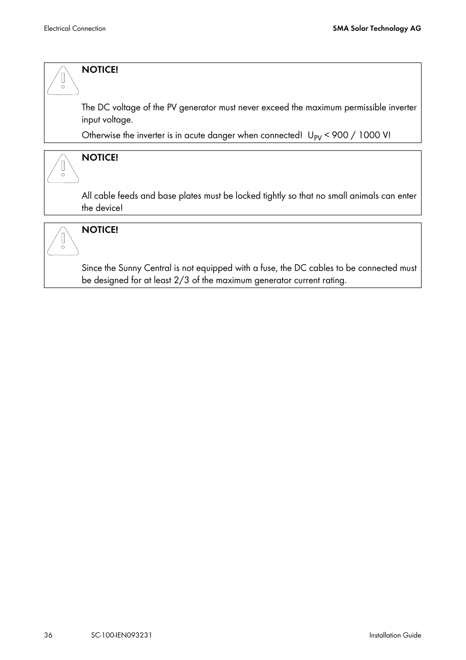 SMA SC 100 Indoor Installation User Manual | Page 36 / 56